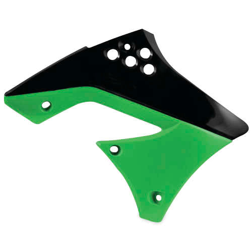 Acerbis Original Black/Green 10-11 Radiator Shrouds for Kawasaki - 2141721043