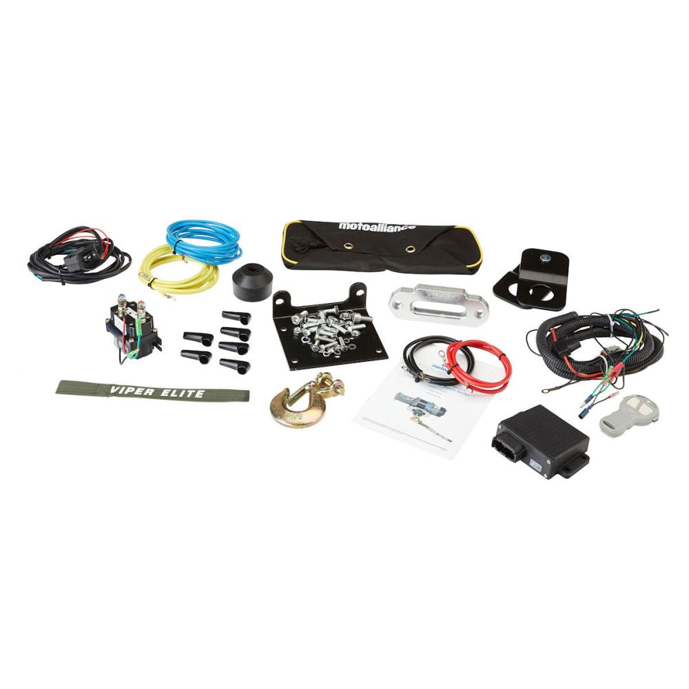 Viper Elite ATV Winch Kit 6000 lb With 40 Feet Black Synthetic Rope With Mount