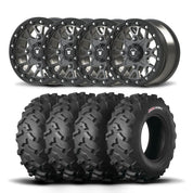 Set of Four Bullite Rider Wheels 15" Gray And Kenda K3203 Mastodon AT Tires [30x10-15]