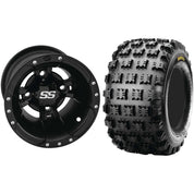 Set of 2 Mounted Wheel and Tire Kit Wheel: 9x8 3+5 4/115 Tire: 20x10-9 4 Ply