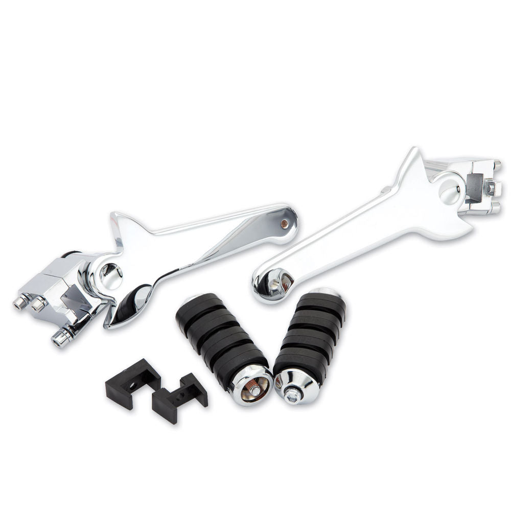 Kuryakyn Chrome Adjustable Passenger Footpeg Pegs Kit Pair Harley Touring 93-06
