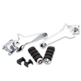 Kuryakyn Chrome Adjustable Passenger Footpeg Pegs Kit Pair Harley Touring 93-06