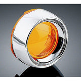 KURYAKYN AMBER CHROME DEEP DISH BEZELS 2010-2017 HARLEY BULLET TURN SIGNALS 2108