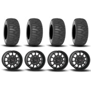 System 3 ST-5 Aluminum Matte Black 15" Wheels And SS360 Sand/Snow Tires [31x10-15] ,[31x12-15]