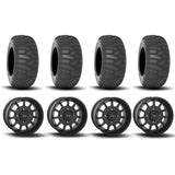 System 3 ST-5 Aluminum Matte Black 15" Wheels And SS360 Sand/Snow Tires [31x10-15] ,[31x12-15]