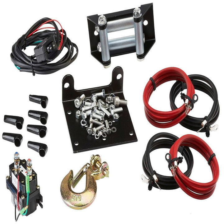Viper Midnight ATV Winch Kit 4500 lb With 50 Feet Black Synthetic Rope With Mount