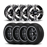 ITP SS112 Sport 12" Machined Black Wheels And Ultra GT Bias Tires [205/30-12]