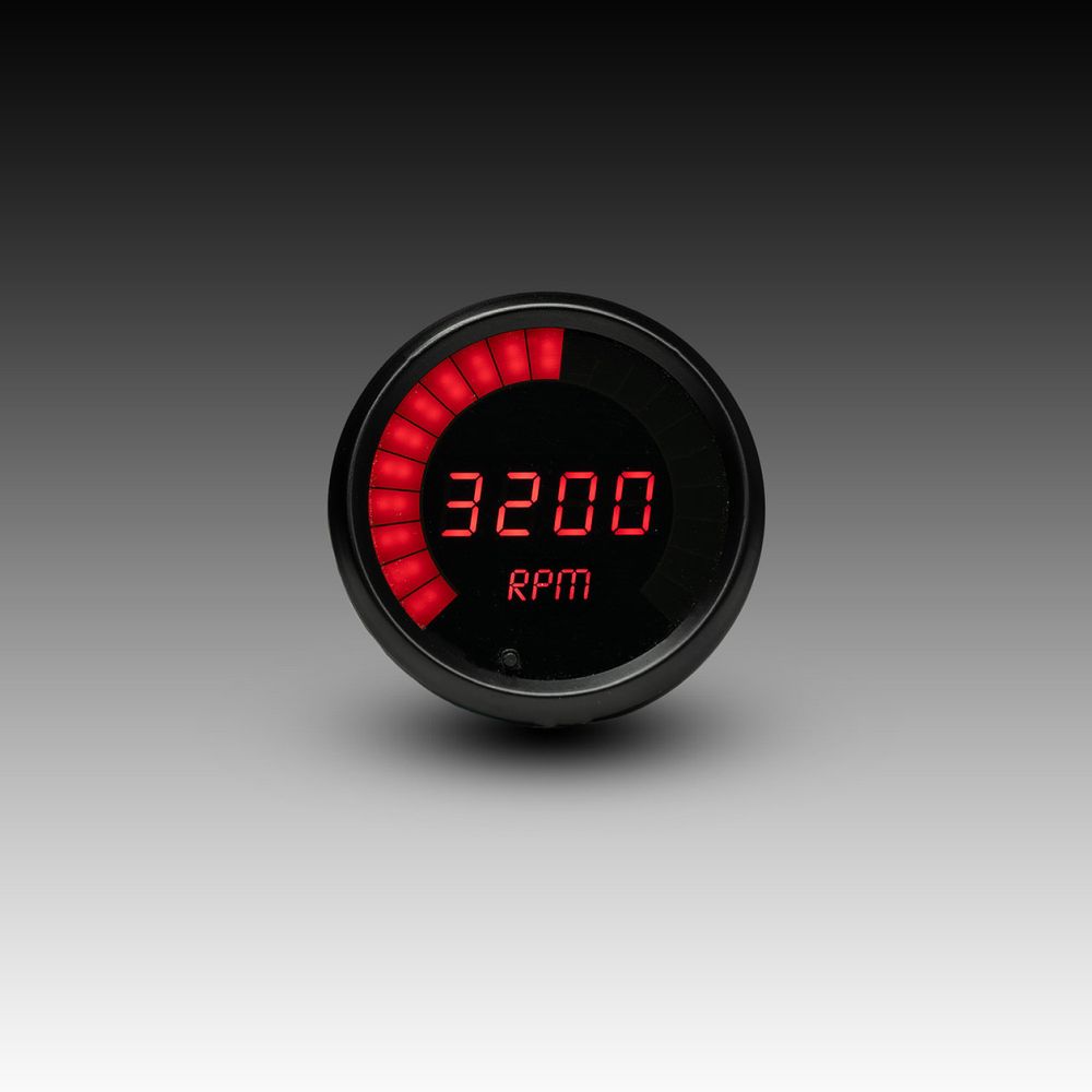 Intellitronix LED Digital Bargraph Memory Tachometer - Black Bezel - Red