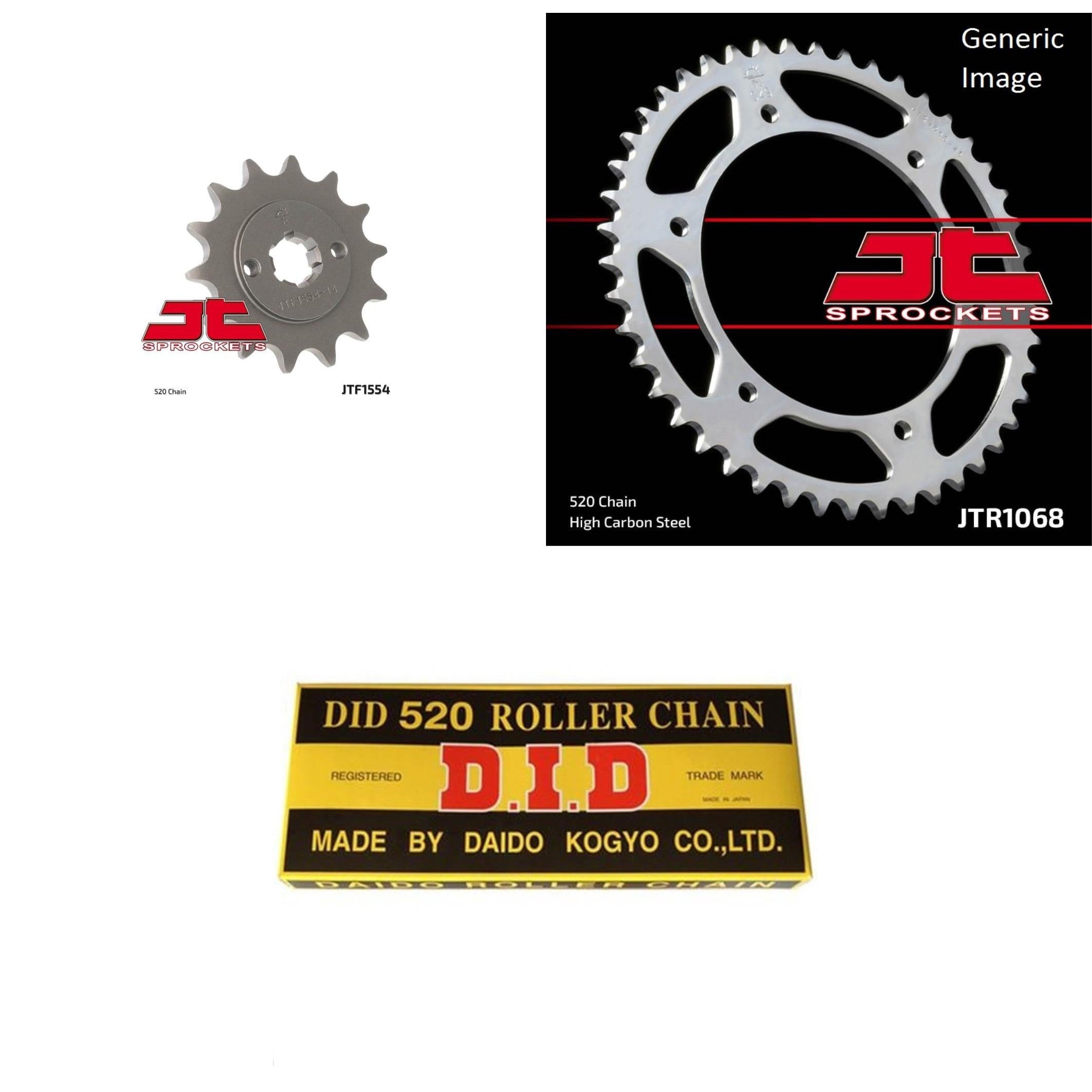520 Chain Natural, Front & Rear Sprocket Kit for HYOSUNG GT250 R 2011-2015