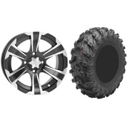 Set of 2 Mounted Wheel and Tire Kit Wheel: 14x8 5+3 4/156 Tire: 27x11-14 8 Ply