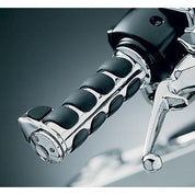 Kuryakyn Chrome Rubber Soft Premium ISO TBW Grips w/ Throttle Boss Harley 6228