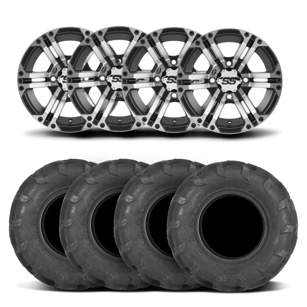 ITP SS212 12" Machined Black Wheels And Mayhem Tires [26x9-12]