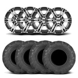 Rines ITP SS212 de 12" mecanizados en negro y neumáticos Mayhem [26x9-12]