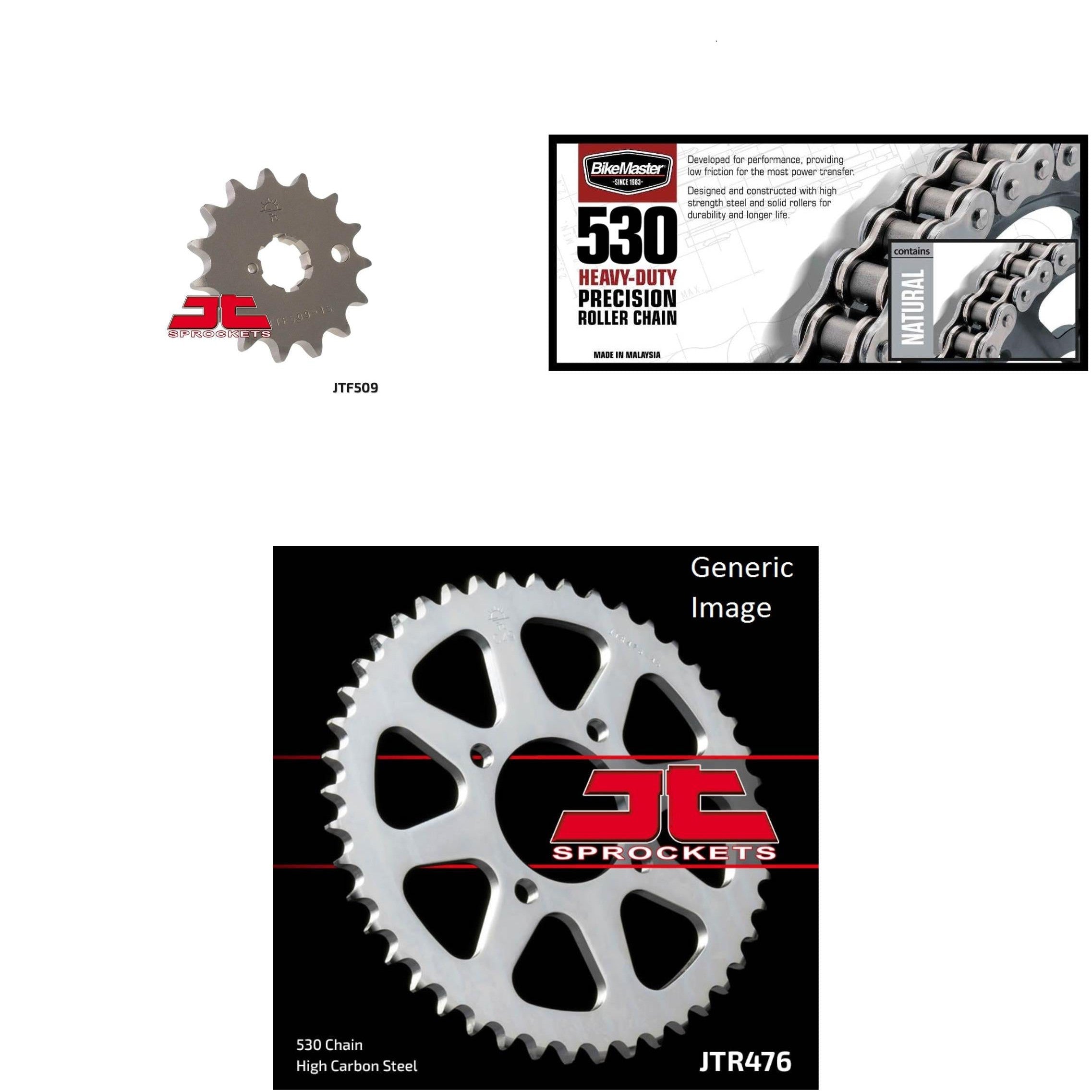 530H Chain Natural,Front & Rear Sprocket Kit for KAWASAKI KZ440 Ltd 1980-1985