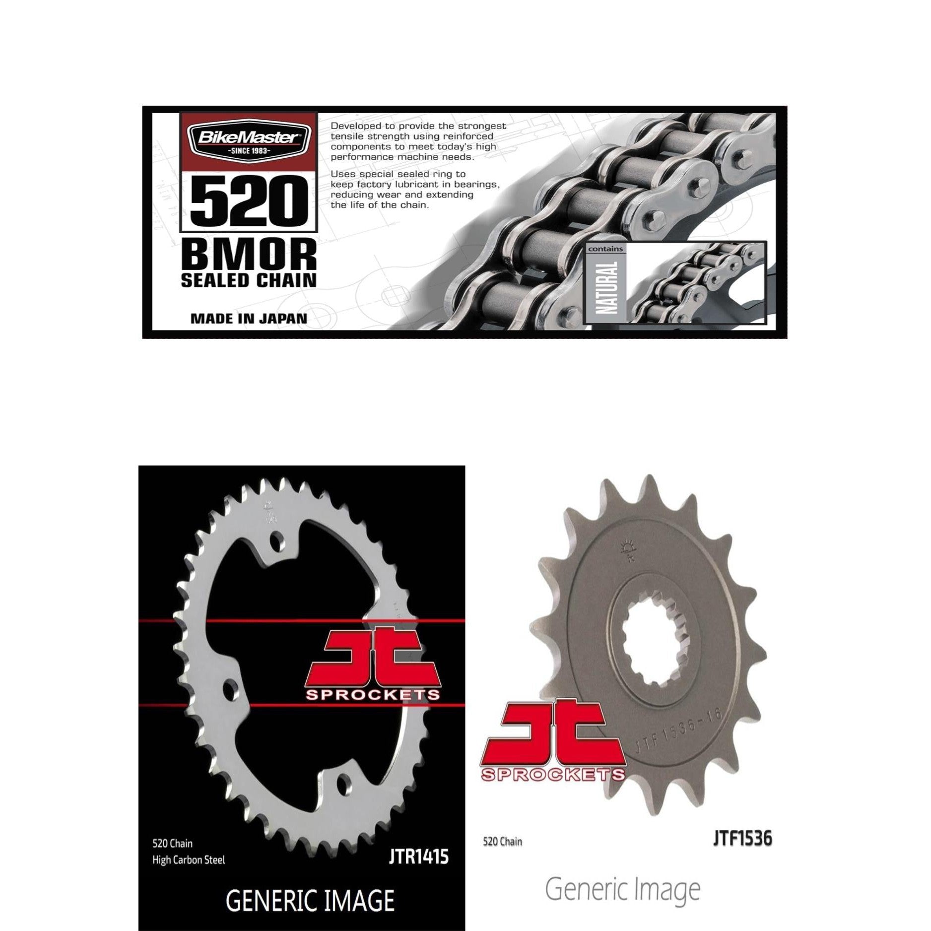 520 BMOR Chain, Front & Rear Sprocket Kit for KAWASAKI KSF450B KFX 2008-2014