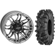 Set of 2 Mounted Wheel and Tire Kit Wheel: 14x7 5+2 4/110 Tire: 27x10-14 6 Ply