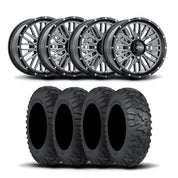 ITP Momentum 15" Machined Black Wheels And Terra Claw Tires [30x10R-15]