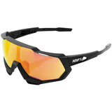 100% Speedtrap Sunglasses Black w/Red Mirror HiPer Lens - 61023-100-43