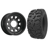 Set of 2 Mounted Wheel and Tire Kit Wheel: 12x7 4+3 4/156 Tire: 26x9-12 8 Ply