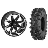 Set of 2 Mounted Wheel and Tire Kit Wheel: 14x7 4+3 4/156 Tire: 27x10-14 6 Ply