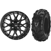 Set of 2 Mounted Wheel and Tire Kit Wheel: 14x7 2+5 4/110 Tire: 27x11-14 6 Ply