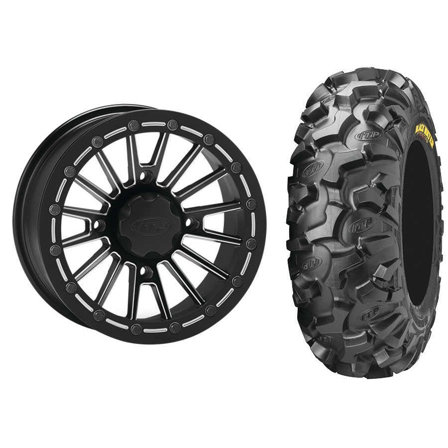 Set of 2 Mounted Wheel and Tire Kit Wheel: 14x7 4+3 4/156 Tire: 30x10-14 8 Ply