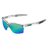 100% Sportcoupe Sunglasses Crystal Grey with Green Mirror Lens - 61020-253-45
