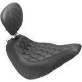 Asiento individual Mustang Wide Tripper con costuras de diamante y respaldo negro para Harley-Davidson Street Bob 2018-2021 83034