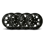 ITP Set of Four Storm Series Hurricane Wheels Black 14X7 4/110 5+2