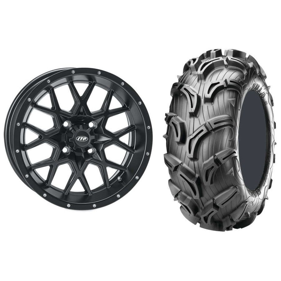Set of 2 Mounted Wheel and Tire Kit Wheel: 14x7 4+3 4/156 Tire: 30x11-14 6 Ply