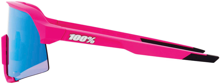 100% S3 Performance Sunglasses Matte Pink with HiPER Blue Mirror Lens - 61034-263-75