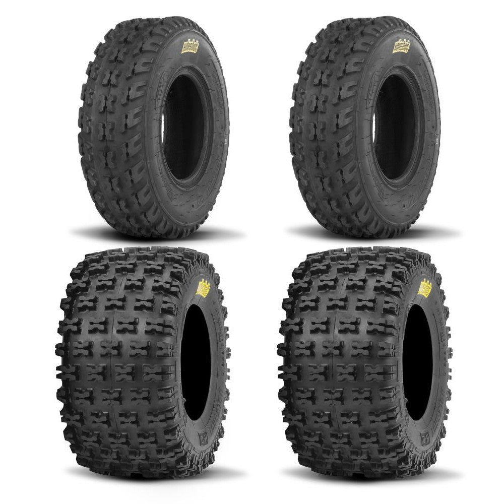 ITP Two Each Holeshot Tires Front [22x7-10] And Holeshot Tires Rear [20x11-9]