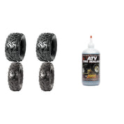Set of 4 ATV Tires (DI-K591 25x10-12 Rear, DI-K911 25x8-12 Front) with Sealant