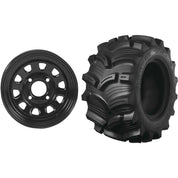 Set of 2 Mounted Wheel and Tire Kit Wheel: 12x7 2+5 4/110 Tire: 27x10-12 6 Ply