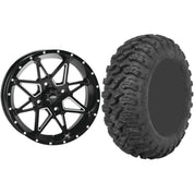 Set of 2 Mounted Wheel and Tire Kit Wheel: 14x7 4+3 4/156 Tire: 29x9-14 8 Ply