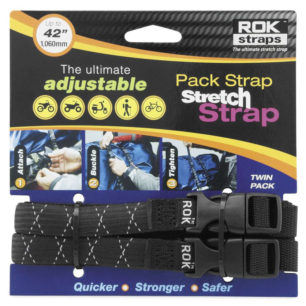 Rok Straps Medium-Duty Tie Down Straps 5/8" W Reflective Black - ROK10358