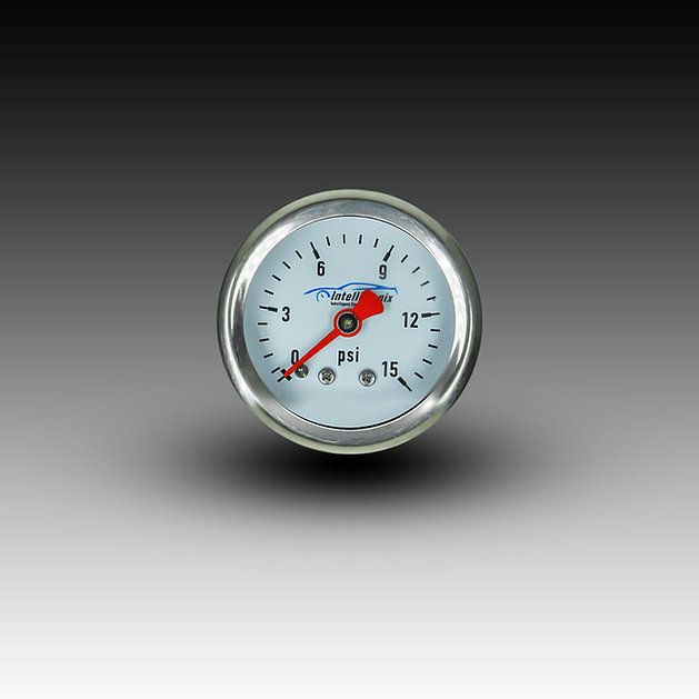 Intellitronix Fuel Pressure Analog Gauge 15 PSI - Silver/Blue