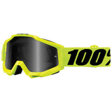 100% Gen1 Accuri Sand Goggles Fluorescent Yellow with Dark Smoke Lens - 50201-004-02