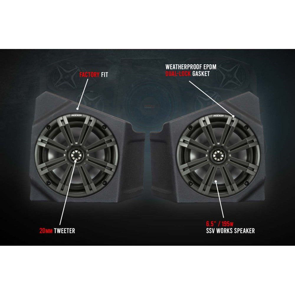 SSV Works Phase X 5 Kicker Speakers Audio Kit For Kawasaki KRF1000 2020-2022