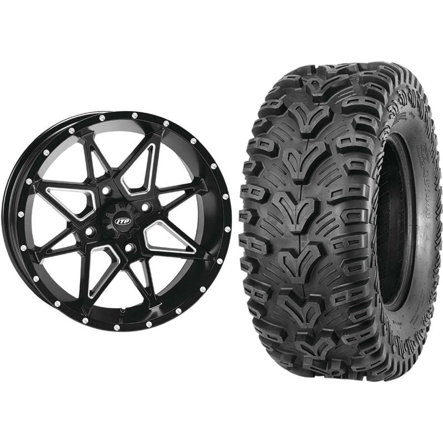 Set of 2 Mounted Wheel and Tire Kit Wheel: 14x7 5+2 4/110 Tire: 28x10-14 6 Ply