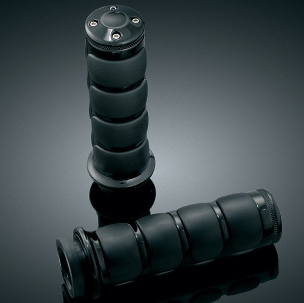 Kuryakyn Black Rubber Soft ISO Cable Throttle Hand Grips Traditional Harley 6320