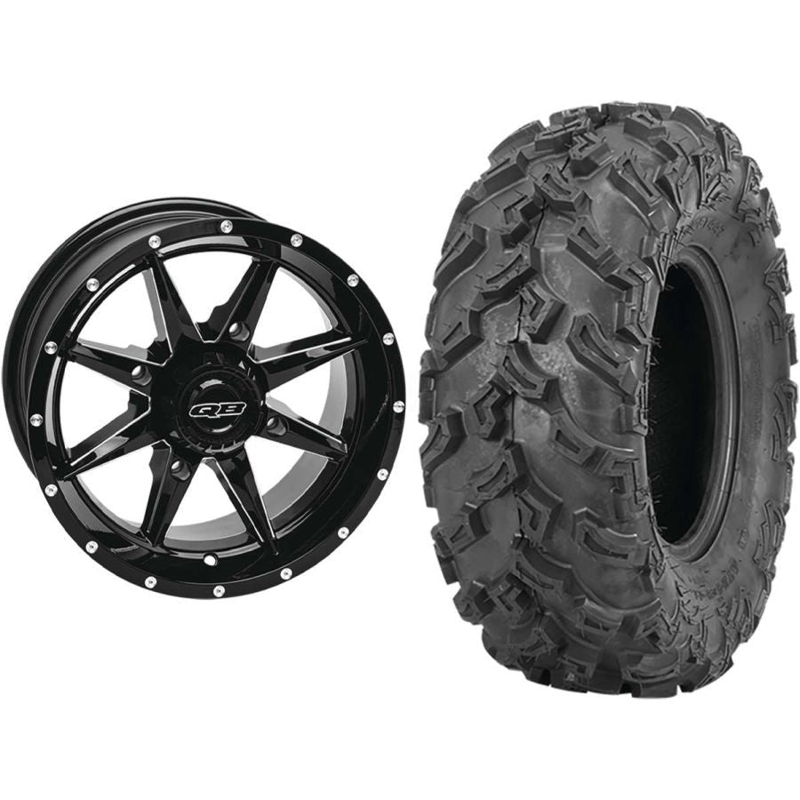 Set of 2 Mounted Wheel and Tire Kit Wheel: 14x7 5+2 4/110 Tire: 26x9-14 6 Ply