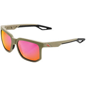 100% Centric Sunglasses Soft Tact Quicksand with Purple Mirror Lenses - 61027-104-72