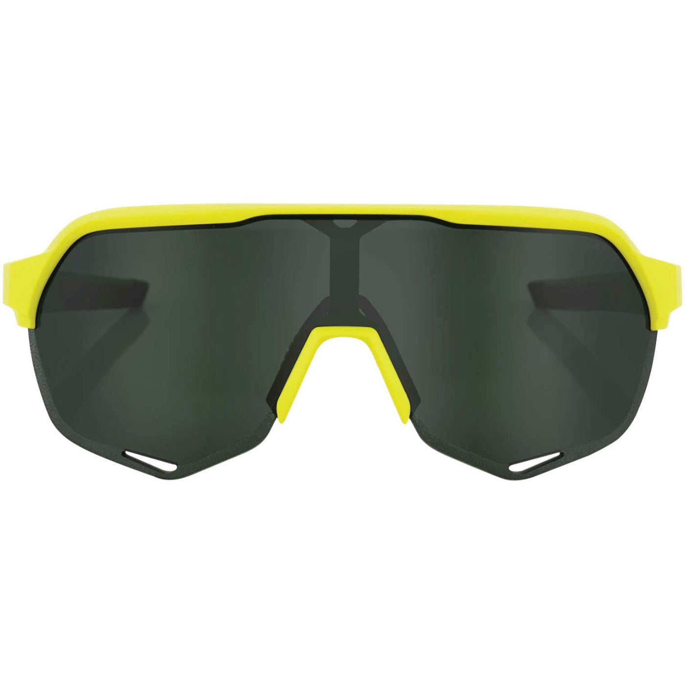 100% S2 Sunglasses Soft Tact Banana with Grey Green Lens - 61003-004-74