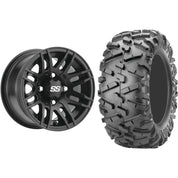 Set of 2 Mounted Wheel and Tire Kit Wheel: 14x7 4+3 4/156 Tire: 26x9-14 6 Ply