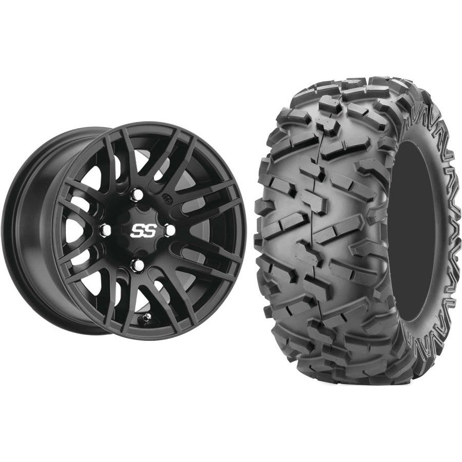 Set of 2 Mounted Wheel and Tire Kit Wheel: 14x7 4+3 4/156 Tire: 26x9-14 6 Ply