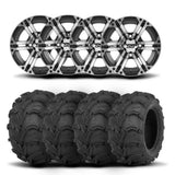 Rines ITP SS212 de 14" mecanizados en negro y neumáticos Mud Lite [27x12-14]