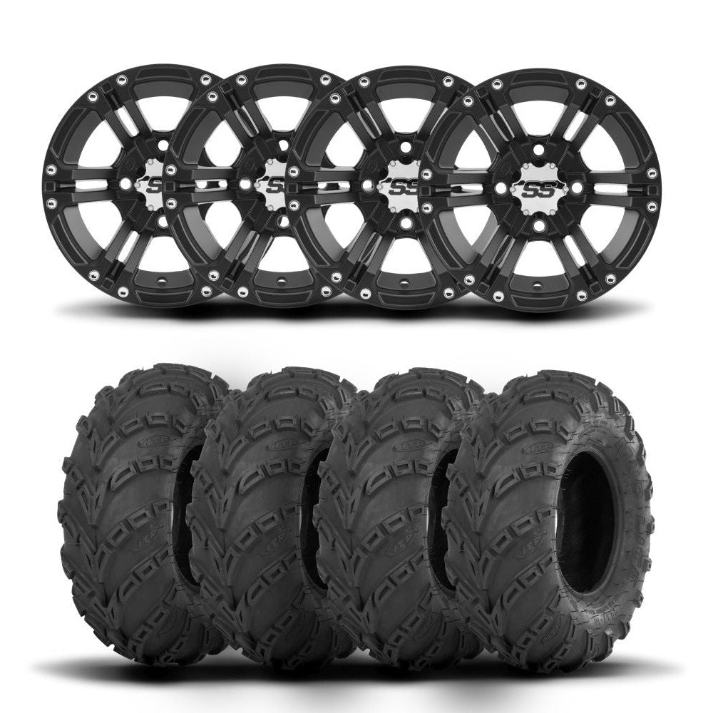 ITP SS212 14" Matte Black Wheels And Mud Lite Tires [30x10-14]