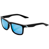 100% Blake Sunglasses Matte Black with Blue Mirror HiPer Lens - 61029-019-75