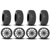 System 3 ST-5 Aluminum Gun Metal Grey 15" Wheels And SS360 Sand/Snow Tires [31x10-15] ,[31x12-15]